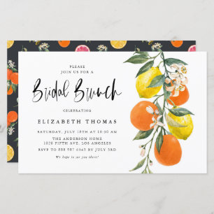 Einladung von Orange und Lemon Bridal Brunch
