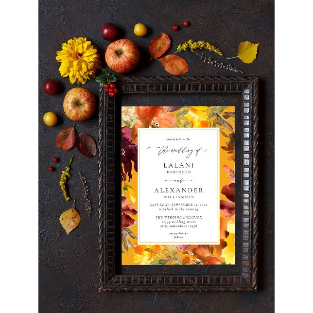 Einladung von Orange & Yellow Fall Floral Wedding  (Von Creator hochgeladen)