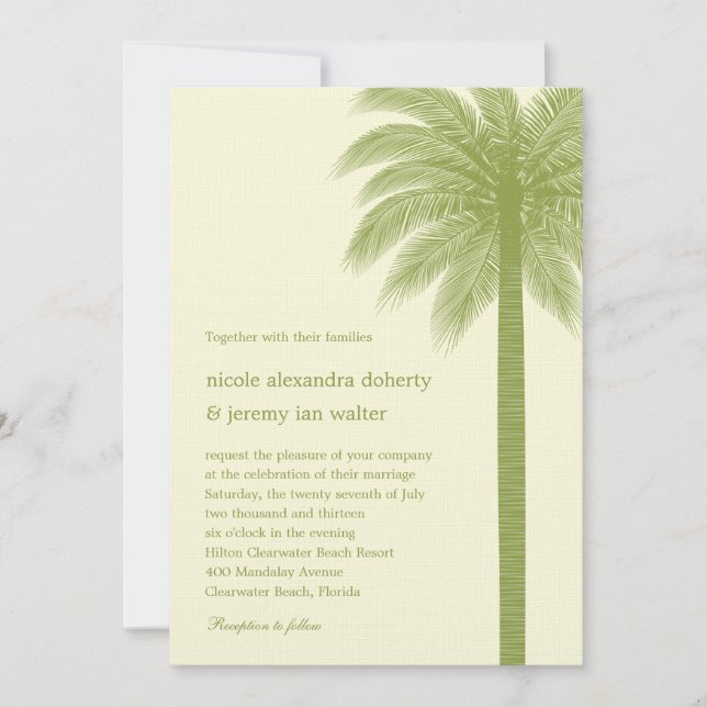 Einladung von Palm Beach zur Hochzeit - Green (Vorderseite)