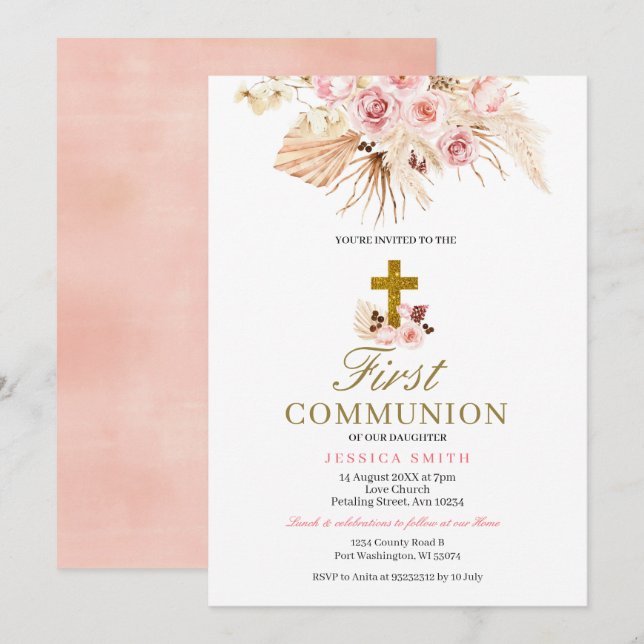 Einladung von Pampas Grass (Vorne/Hinten)