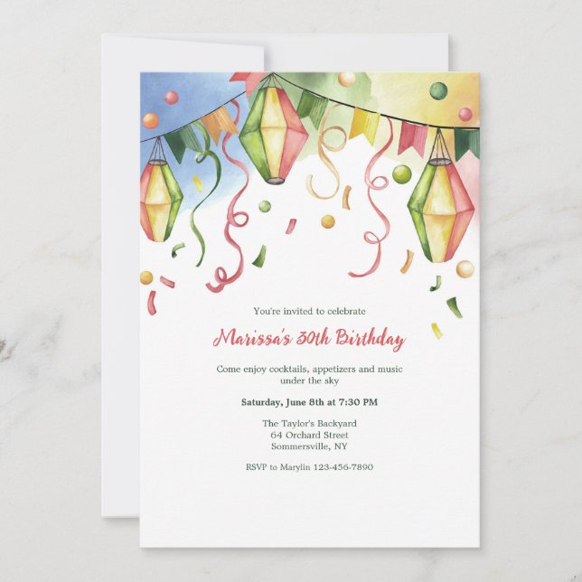 Einladung von Papierlaternen (Vorderseite)