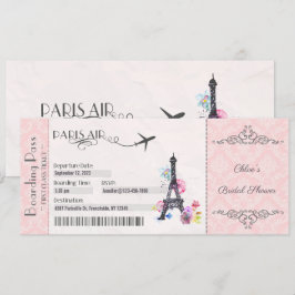Einladung von Paris, Boarding Pass Einladung, Brid