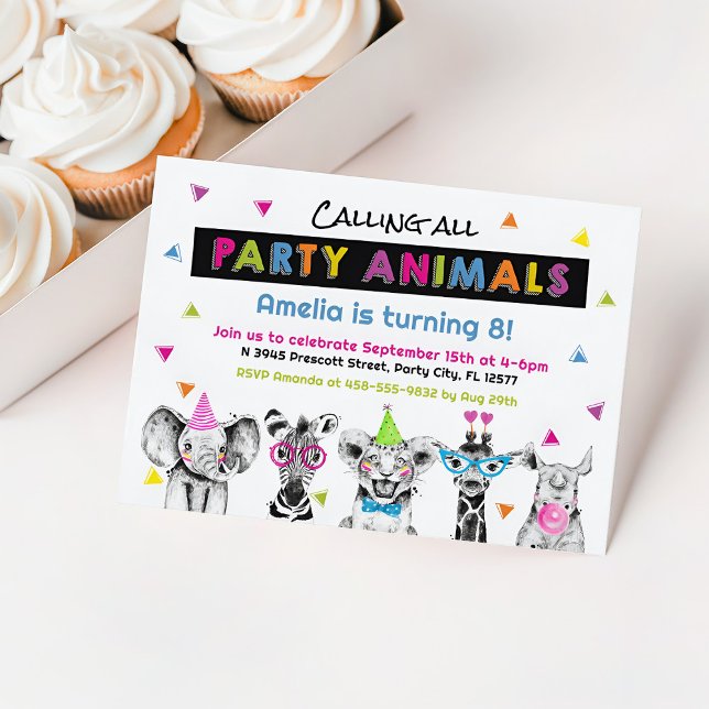 Einladung von Party Animal zum Geburtstag (Party Animal Birthday Invitation)