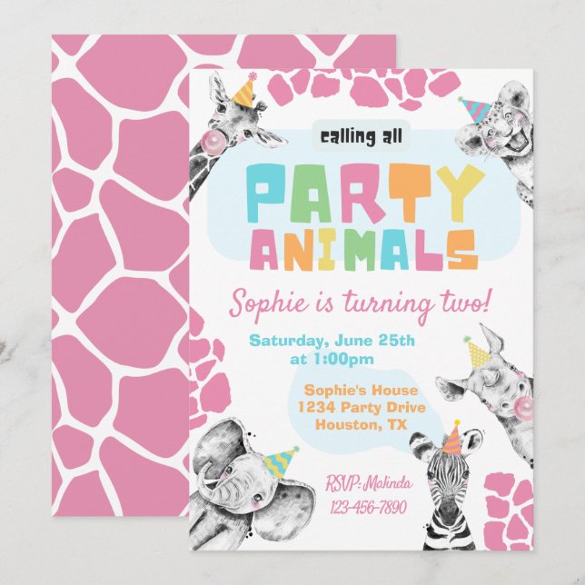 Einladung von Party | Party zum Geburtstag (Vorne/Hinten)