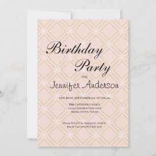 Einladung von Pastel Peach und Gold Geometric