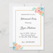 Einladung von Peach und Green Floral Pension