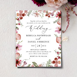 Einladung von Peach Watercolor Floral Wedding