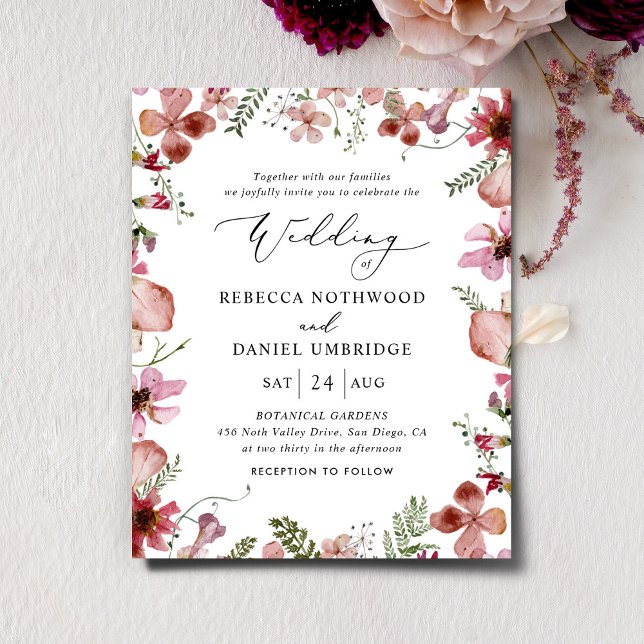 Einladung von Peach Watercolor Floral Wedding (Von Creator hochgeladen)
