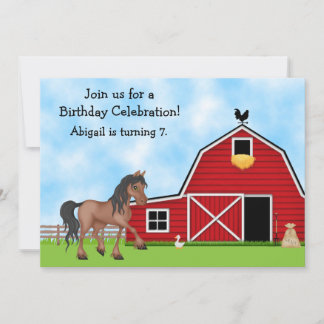Einladung von Pferd und Bauernhof zum Geburtstag