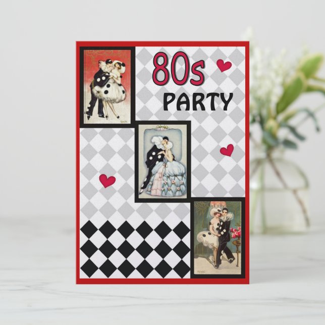 Einladung von Pierrot zu Maskerade (Stehend Vorderseite)