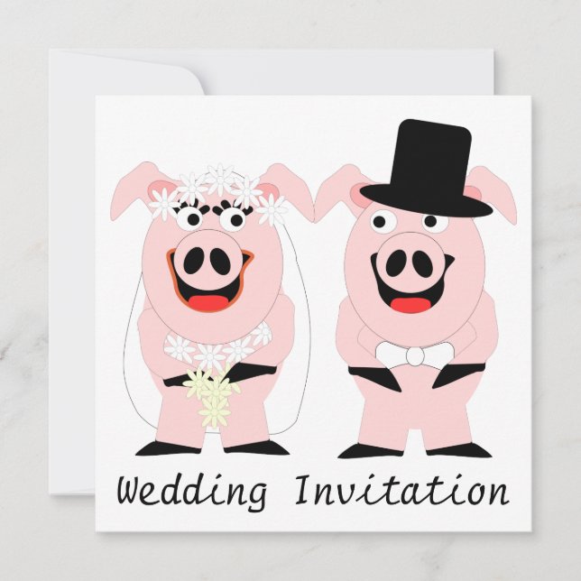 Einladung von Pig Wedding (Vorderseite)