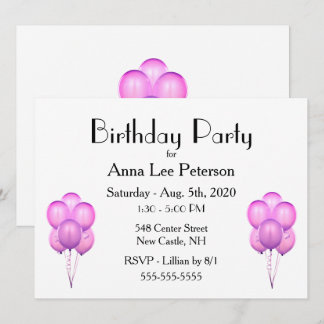 Einladung von Pink Balloons