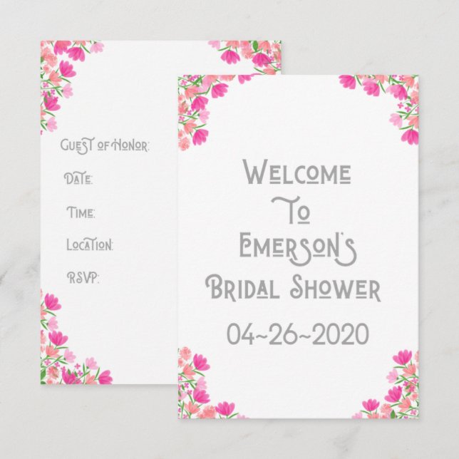 Einladung von Pink & Peach Bridal #1 (Vorne/Hinten)