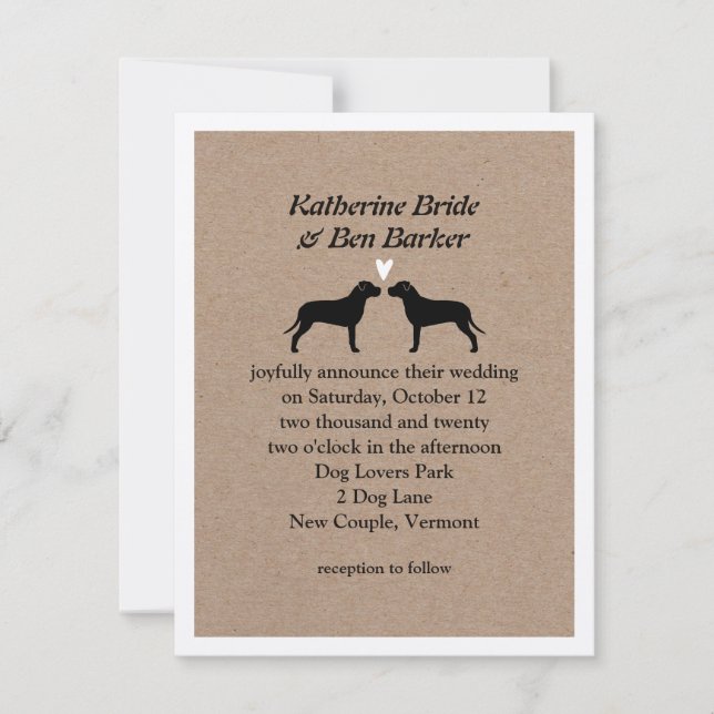 Einladung von Pit Bulls Hochzeit (Vorderseite)
