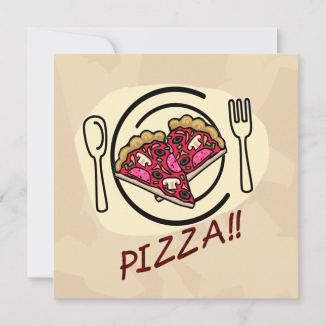 Einladung von Pizza Party Child zum Geburtstag (Vorderseite)