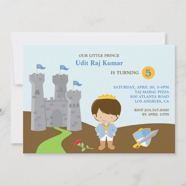 Einladung von Prince Birthday Party (Vorderseite)