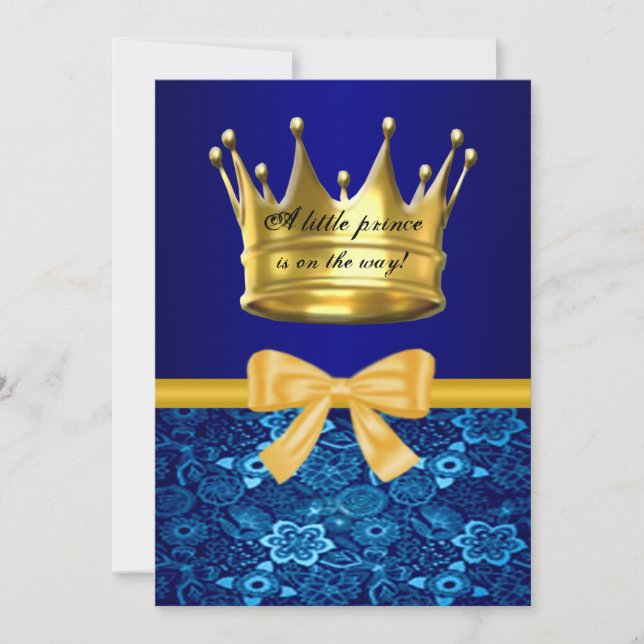 Einladung von Prince Crown Baby Shower (Vorderseite)