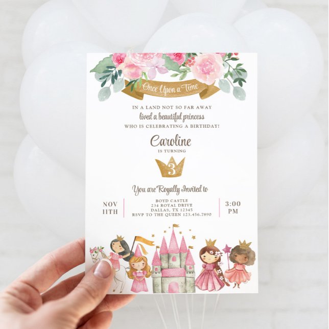 Einladung von Princess Birthday (Princess Birthday Party Invitation)