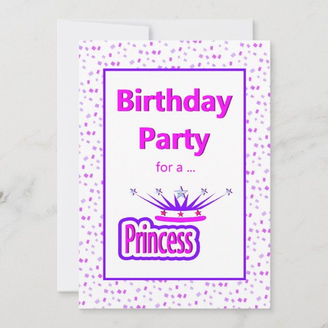 Einladung von Princess Birthday (Vorderseite)
