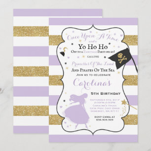 Einladung von Princess und Pirate zum Geburtstag