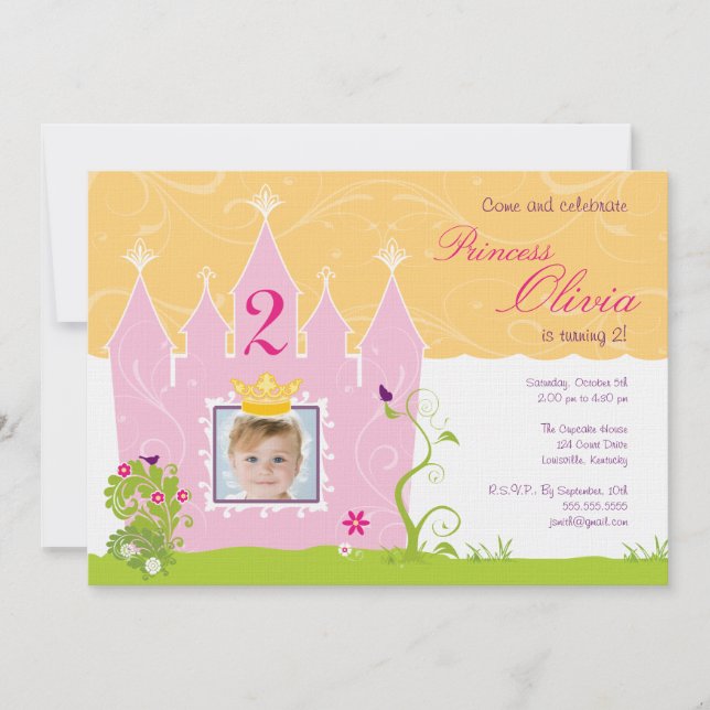 Einladung von Prinzessin Birthday (Vorderseite)