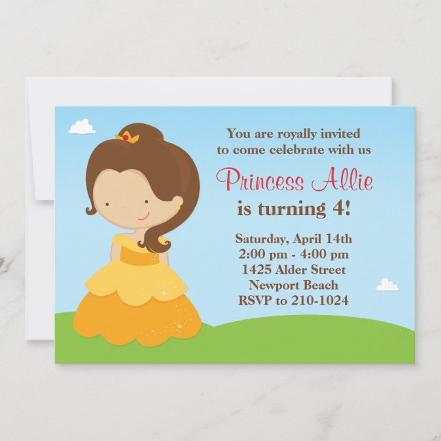 Einladung von Prinzessin Birthday Party (Vorderseite)