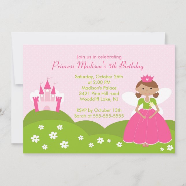 Einladung von Prinzessin Birthday Party (Vorderseite)