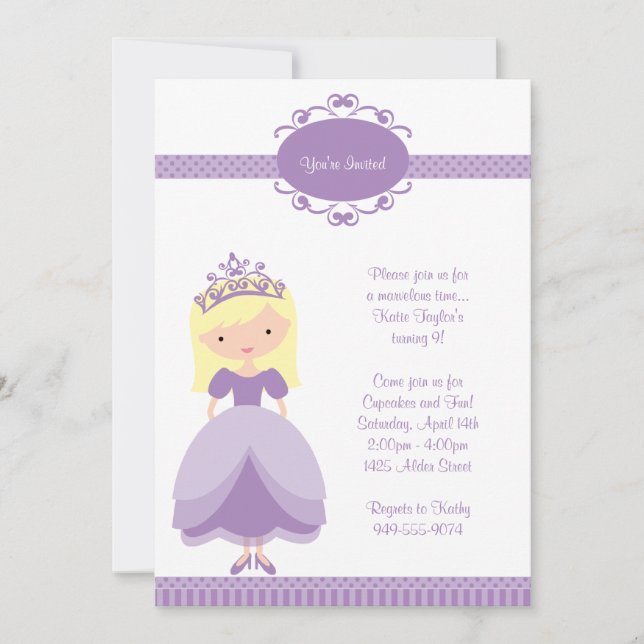 Einladung von Prinzessin Birthday Party (Vorderseite)