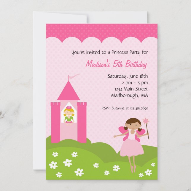 Einladung von Prinzessin Birthday Party (Vorderseite)