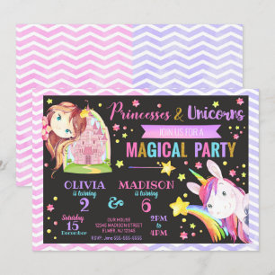 Einladung von Prinzessin und Unicorn zum gemeinsam