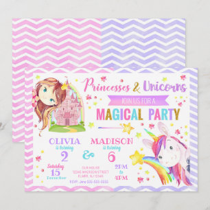 Einladung von Prinzessin und Unicorn zum gemeinsam