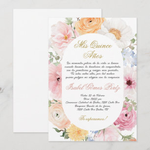 Einladung von Quinceanera auf Spanisch
