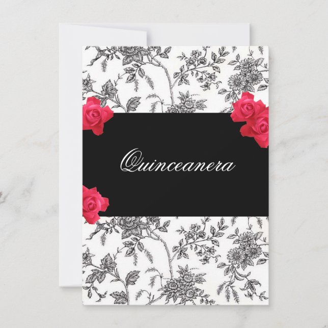 Einladung von Quinceanera / süß fünfzehn (Vorderseite)