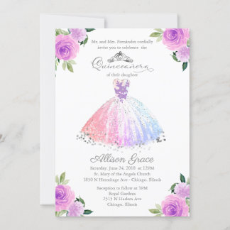 Einladung von Quinceanera zu zweisprachigen Pastel