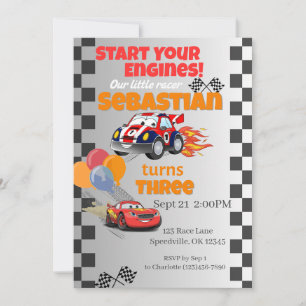 Einladung von Race Car Kindergeburtstag