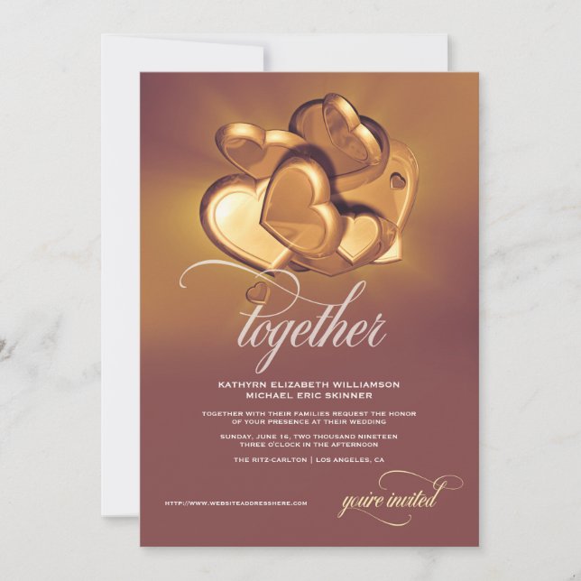 Einladung von Radiant Gold zur Hochzeit (Vorderseite)