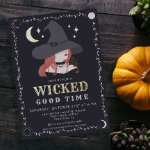 Einladung von Real Foil Wicked Hexe Halloween-Part