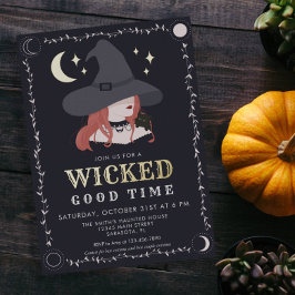 Einladung von Real Foil Wicked Hexe Halloween-Part