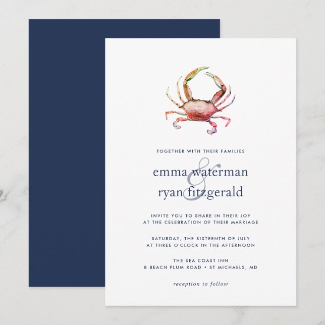 Einladung von Red Crab zur Hochzeit (Vorne/Hinten)