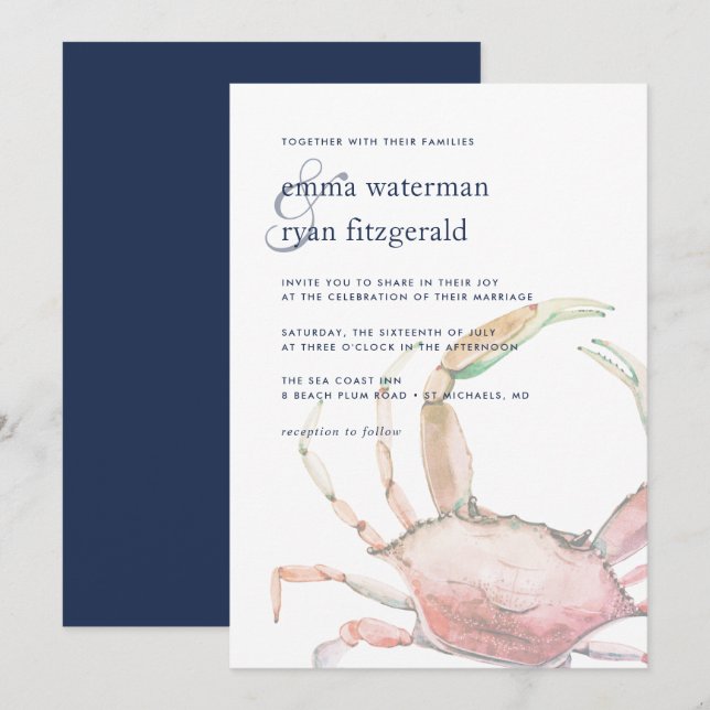 Einladung von Red Crab zur Hochzeit (Vorne/Hinten)