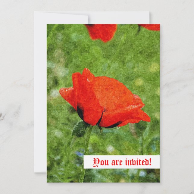 Einladung von Red Poppy (Vorderseite)