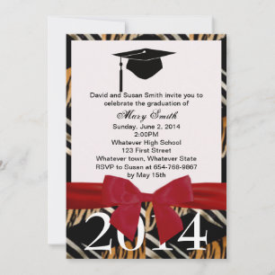 Einladung von Red Ribbon Zebra und Tiger Abschluss