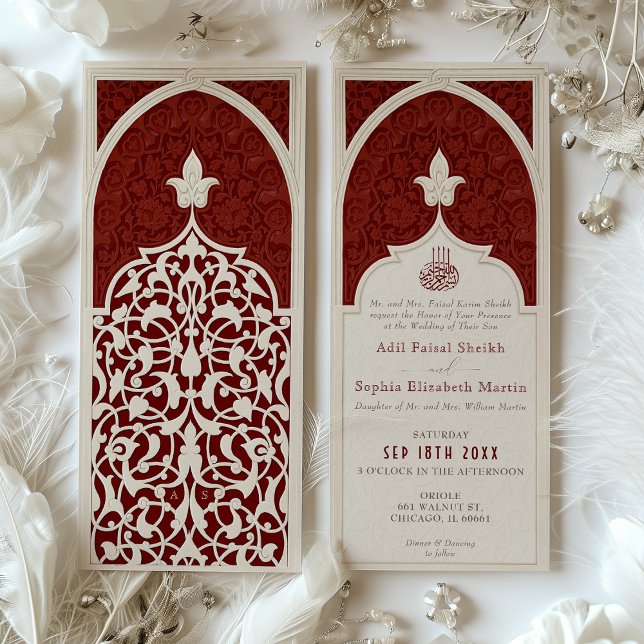Einladung von Regal Red Islamic Lace Wedding (Von Creator hochgeladen)