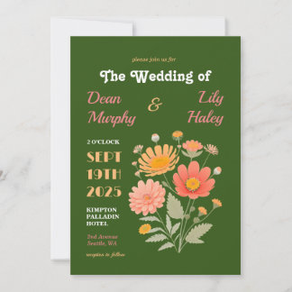 Einladung von Retro Floral