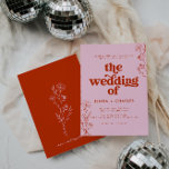 Einladung von Retro Floral<br><div class="desc">Das ist eine moderne Retro-Hochzeitseinladung mit einem 70er inspiriert Schriftart und einem groovy Layout Blumenzeilenkunst. // Für passende Designs, suchen Sie "SOFIA" im aufregenden by Nicole Zazzle Store. * Wenn Ihnen dieses Design gefällt, Sie es aber nicht für etwas finden, das Sie suchen, wenden Sie sich bitte jederzeit an mich:)...</div>
