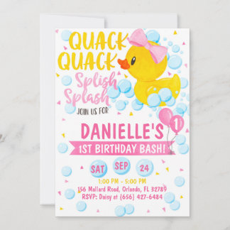 Einladung von Rosa Gummi Duckie