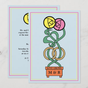 Einladung von Rose Jugendstil Hochzeit