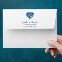 Einladung von Royal Blue Heart Wedding