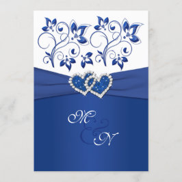 Einladung von Royal Blue und White Joined Hearded