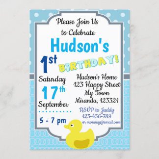 Einladung von Rubber Duck zum Geburtstag